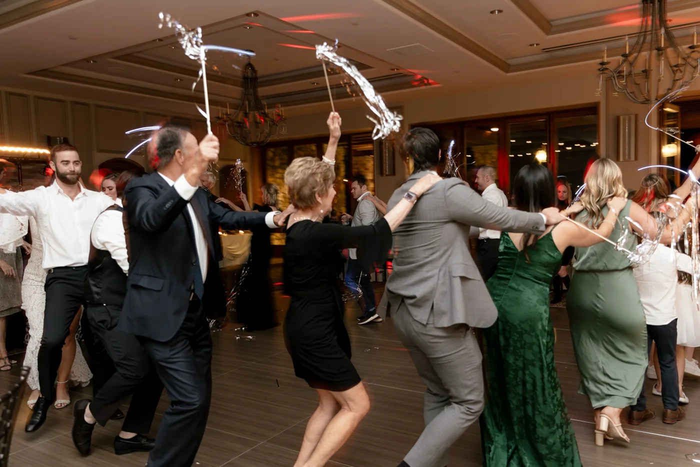 Wedding guests dancing all night with SKAN the DJ