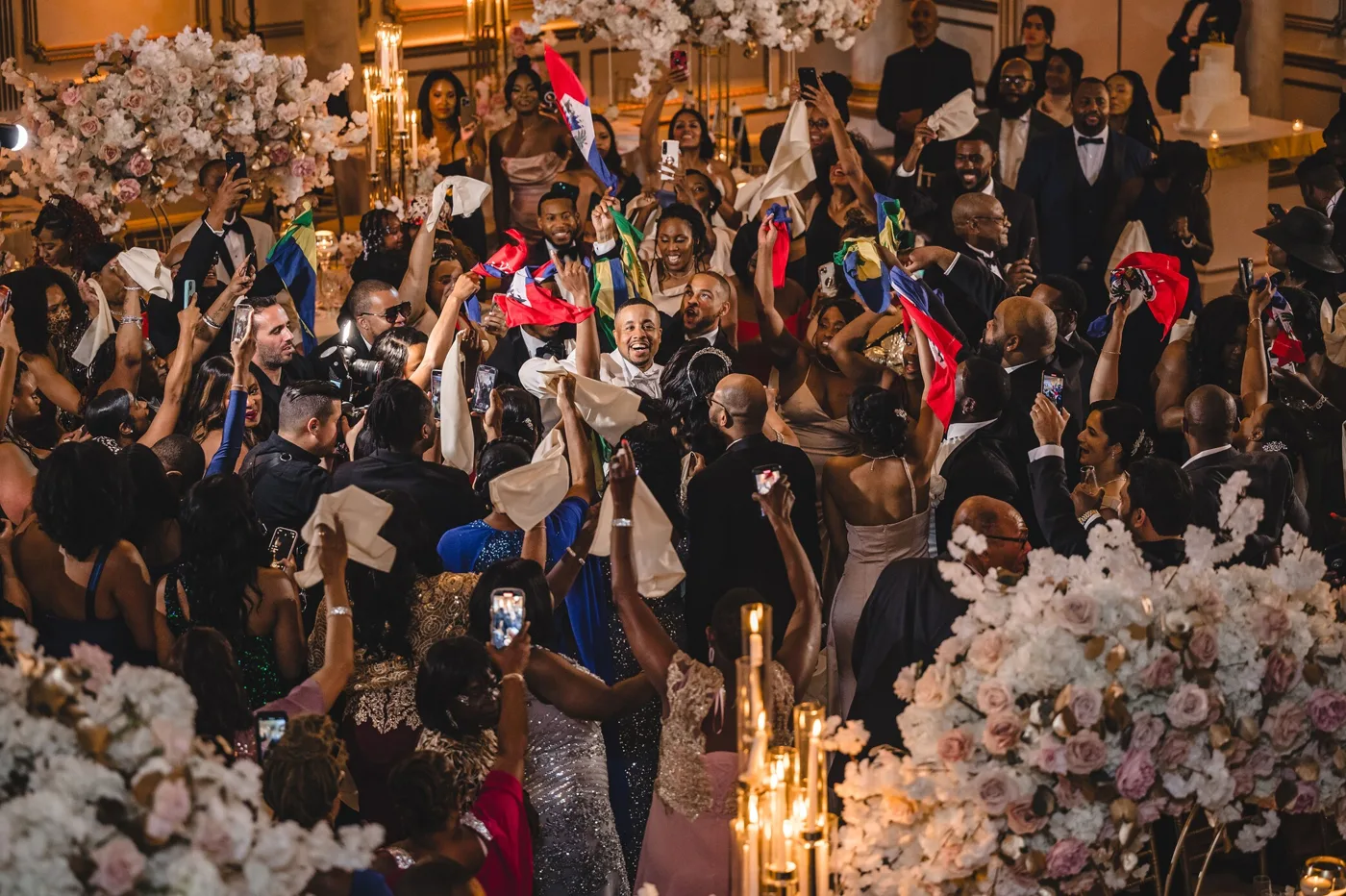 Wedding guests dancing all night with SKAN the DJ