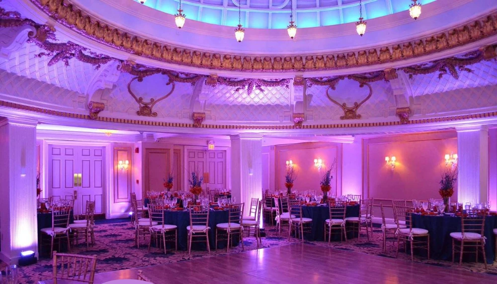 Ballroom with blue dome and purple uplighting