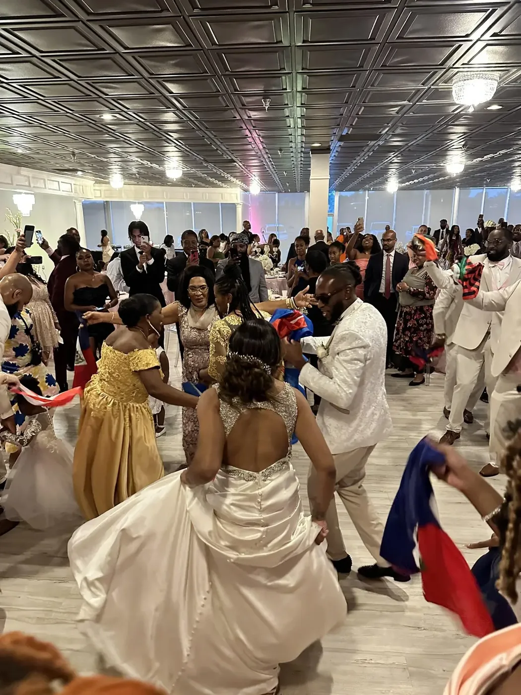 Wedding guests dancing all night long