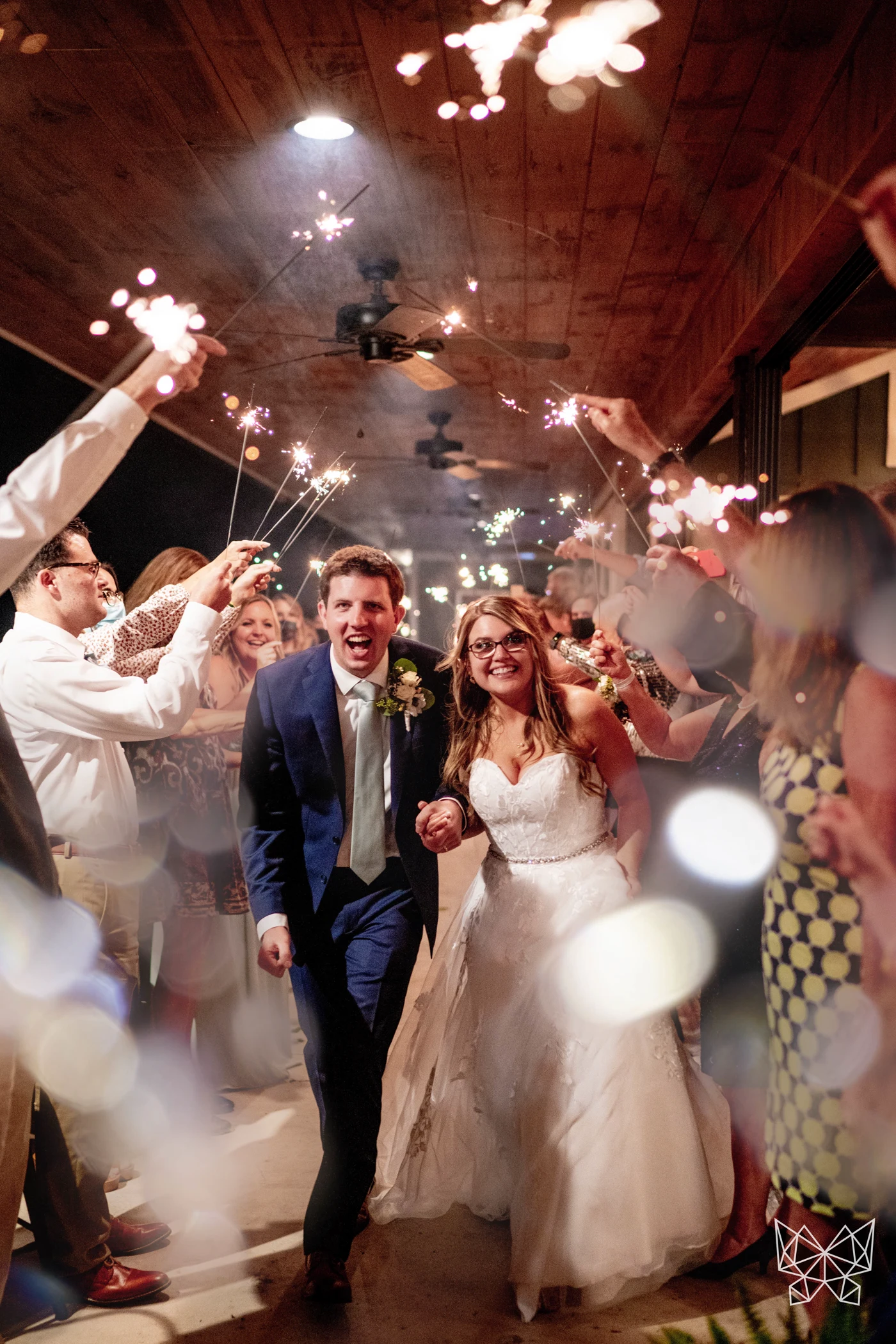 Grand exit with sparklers